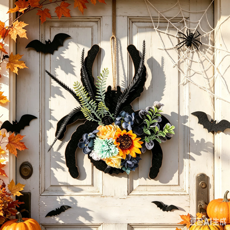 Guirlande de porte d'araignée de porte d'entrée pour fête d'Halloween