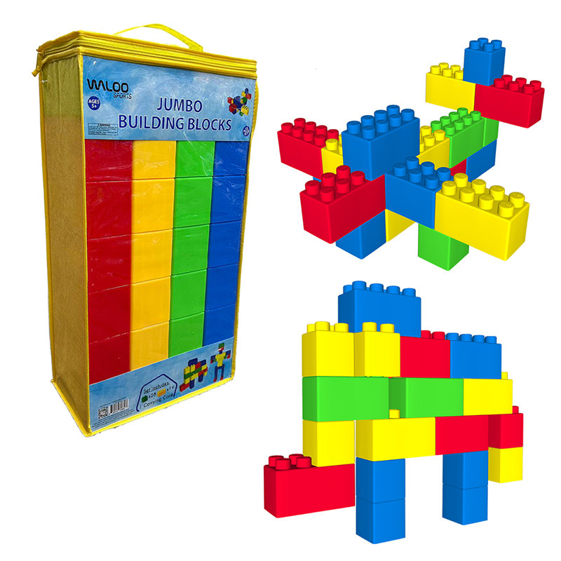 Waloo Jumbo Building Blocks Set for Kids, 43 Pieces, Multicolor Plastic
