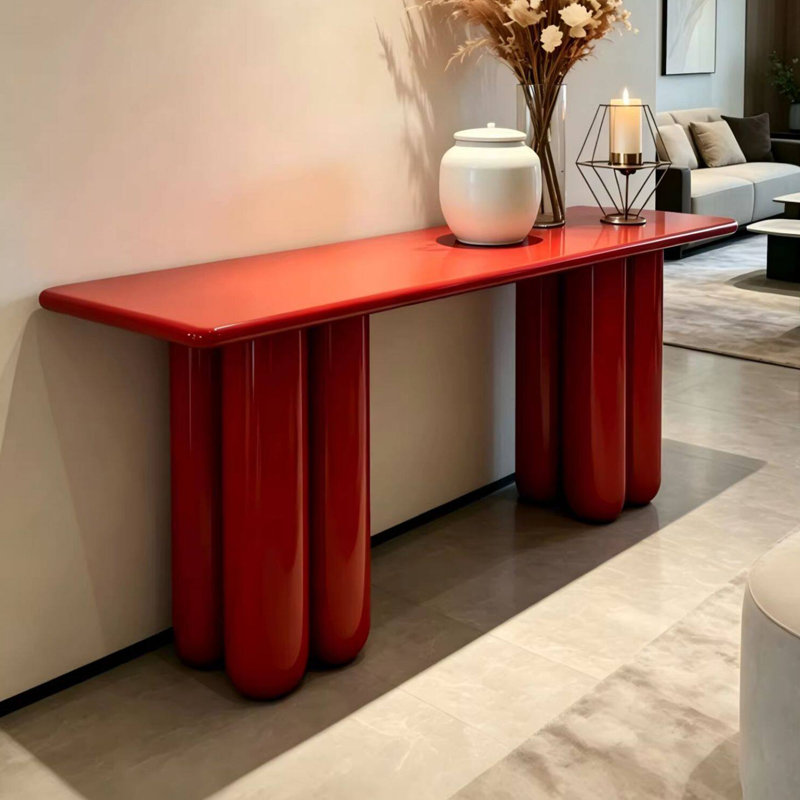 Console moderne de style nordique, Red, Red, Red, 33.5" H x 59" W x 15.7" D