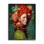 Portrait de femme avec pivoines sur bois par LSR Design Studio Print