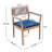 Braided Acacia Wood Outdoor Dining Chairs Set Of 2 – Teak Look With Beige Rope & Navy Cushions, All-Weather Patio Furniture For Garden, Poolside, And Backyard (Durable & Stylish)-1385294522