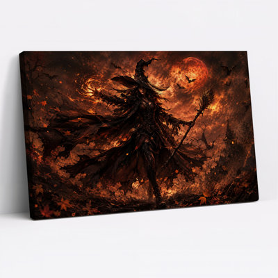 Art sur toile Halloween, sorcière noire