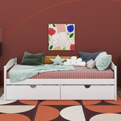 Twin-Sized Platform Bed Equipped With Two Storage Drawers by Red Barrel Studio