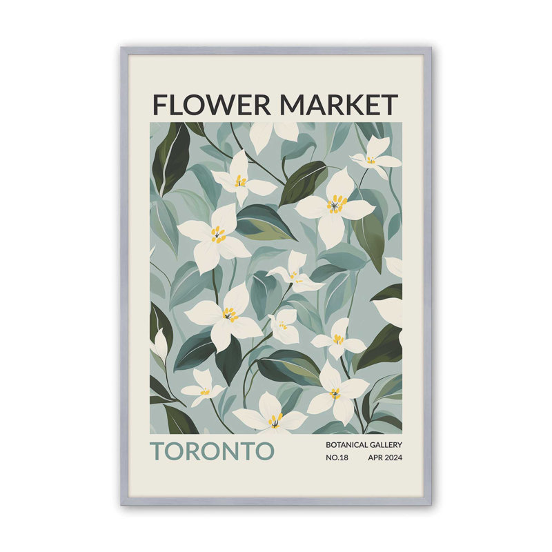 Imprimé du Toronto Flower Market, Reproduction encadrée sans passe-partout, Chrome poli, H 17,25 po x l 13,25 po