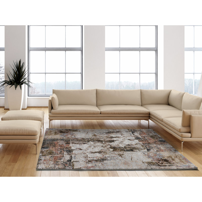 Ainesh Abstract Machine Woven / Power Loomed Area Rug, Rectangle 160 x 230cm