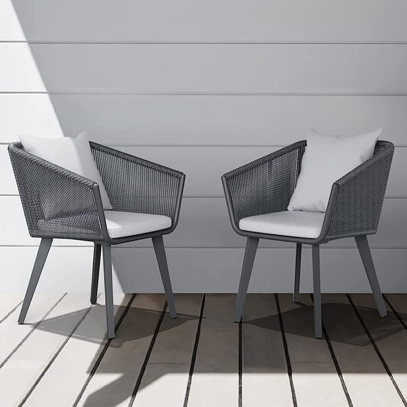 Chaises de salle à manger ergonomiques en acier inoxydable avec coussins (ensemble de 2), 1, Argent