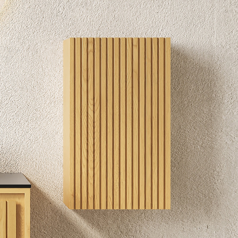 23" Tall Bathroom Storage Cabinet - Narrow, Oak Look, & Long-Lasting, Quick Installation Wall For Narrow Space Saver, Grain, Stylish, Effortless Setup