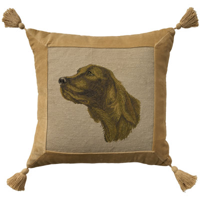 Mina Victory Vintage Pillow Pug Dog Indoor Throw Pillow