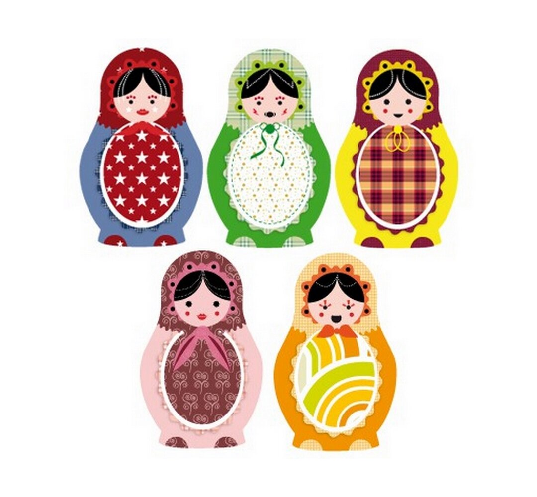 Wandaufkleber Five Matryoshka Dolls