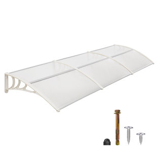 Polycarbonate Outdoor Window Awning, Patio Door Canopy with Aluminum Frame