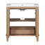 de salle de bain autoportant de 3 pouces avec lavabo en résine, tiroir caché et armoire de rangement - structure en bois massif