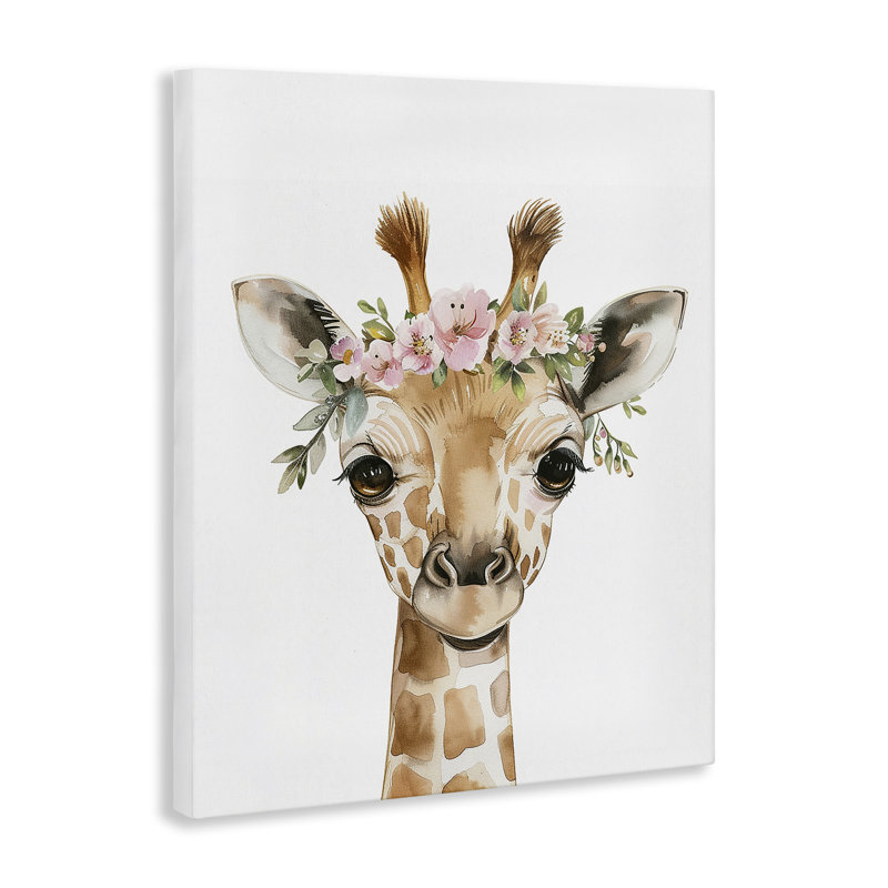  «Nursery Floral Girafe», art mural par LSR Design Studio, H 48 po x l 36 po