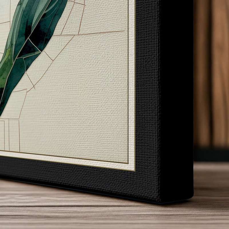 Pale Daisy Study Botanical - Wrapped Canvas, 36x24 - 91.4 x 61.0 cm, Black Border