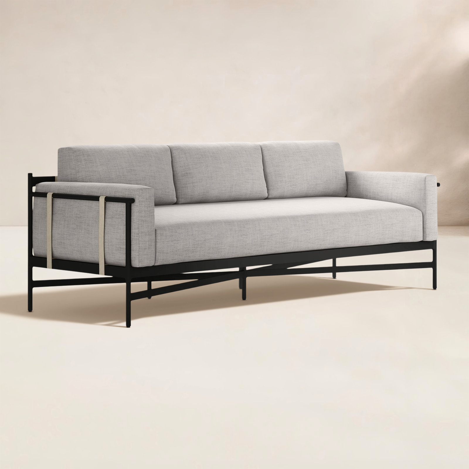 Iffie 99" Patio Sofa, Stone Gray