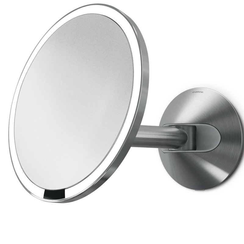 Brushed Stainless Steel 8" Wall Mounted Magnifying Mirror