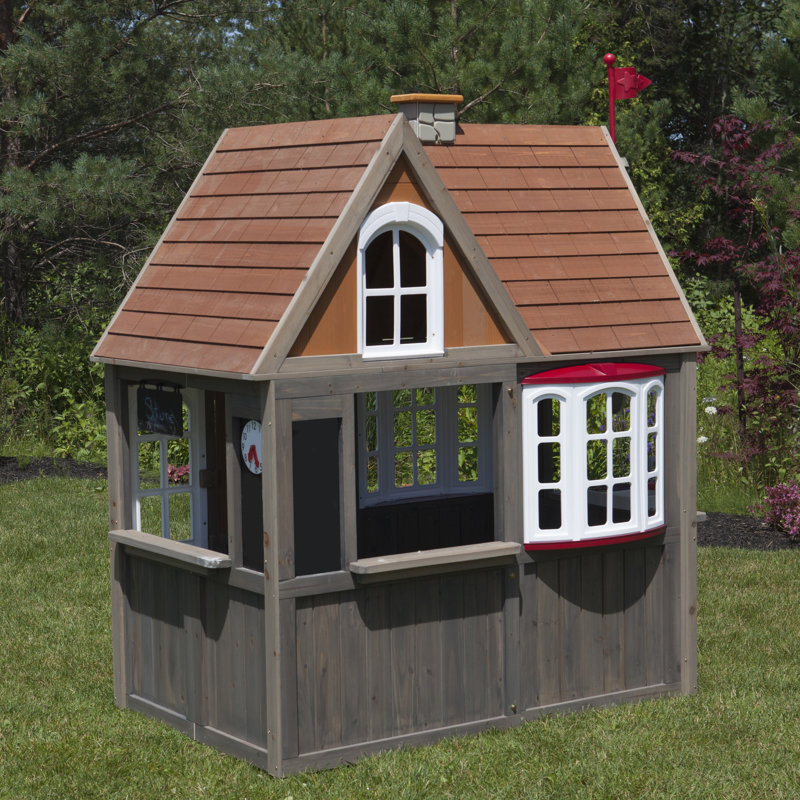 111.76cm W x 182.88cm D Outdoor Solid Wood Playhouse with Kitchen