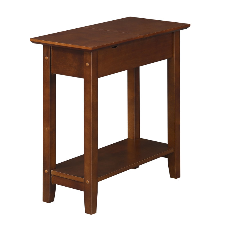 Carbin End Table and Built-In Outlets, Espresso Top/Expresso Base