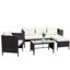Ensemble de conversation pour l'extérieur 4 pièces Canapé modulaire en osier avec coussins de siège (coussin beige)