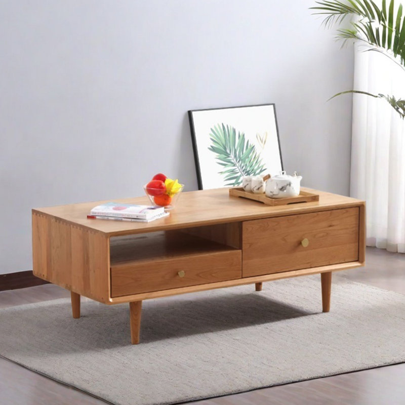 Simple retro design sense solid wood coffee table