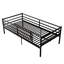 Cadre de lit entourant - Cadre de lit plateforme en métal classique avec des barres d'acier soutenant la base du matelas, un espace de rangement en dessous, aucun matelas à ressorts requis et un assemblage facile. Noir