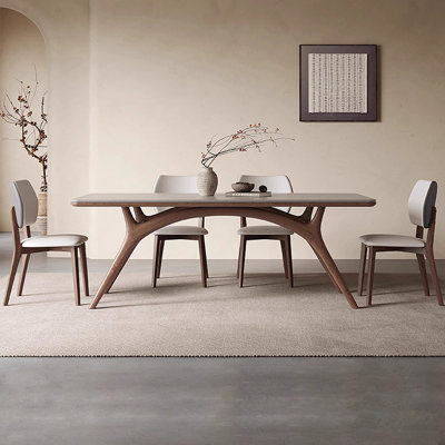 Table rectangulaire style nordique blanc crème