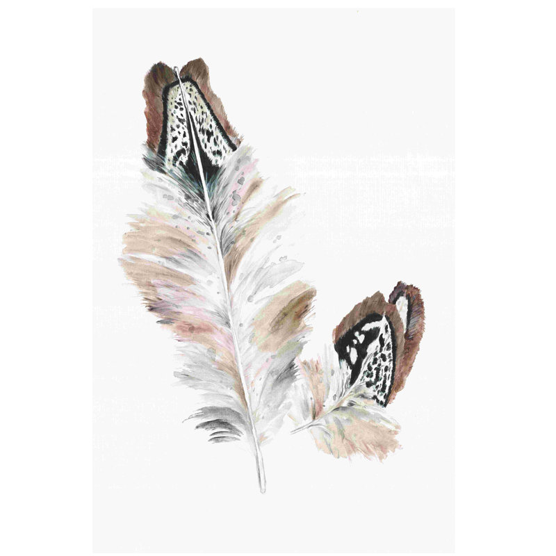 Peinture de plumes 2, H 18 po x l 12 po
