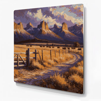 Southwestern Cowboy Western Ranch 92 Black Metal Wall Art