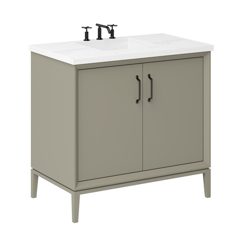 Alexandra Single Bath Vanity 24", French Olive, 24", Polished Chrome