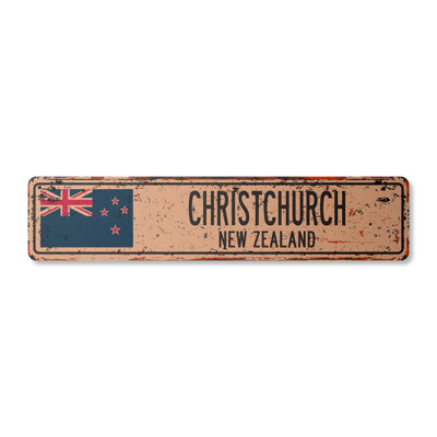 Plaque de rue Christchurch en aluminium 4 po x 18 po