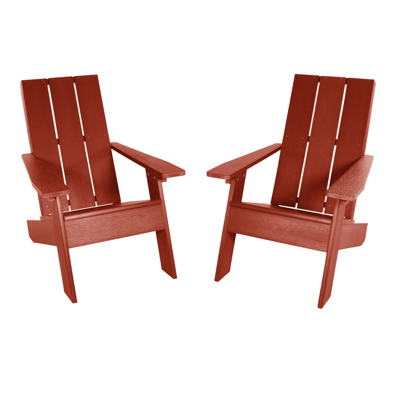 Chaise Adirondack en plastique Byrnes, Rouge rustique