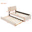 Lit plateforme tapissier simple avec lit gigogne Teddy