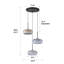 Luminaire suspendu grappe à 3 lumières à intensité variable