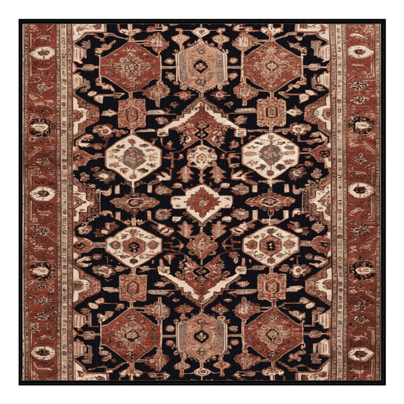 Tapis brun lavable à la machine, Carré 3 pi