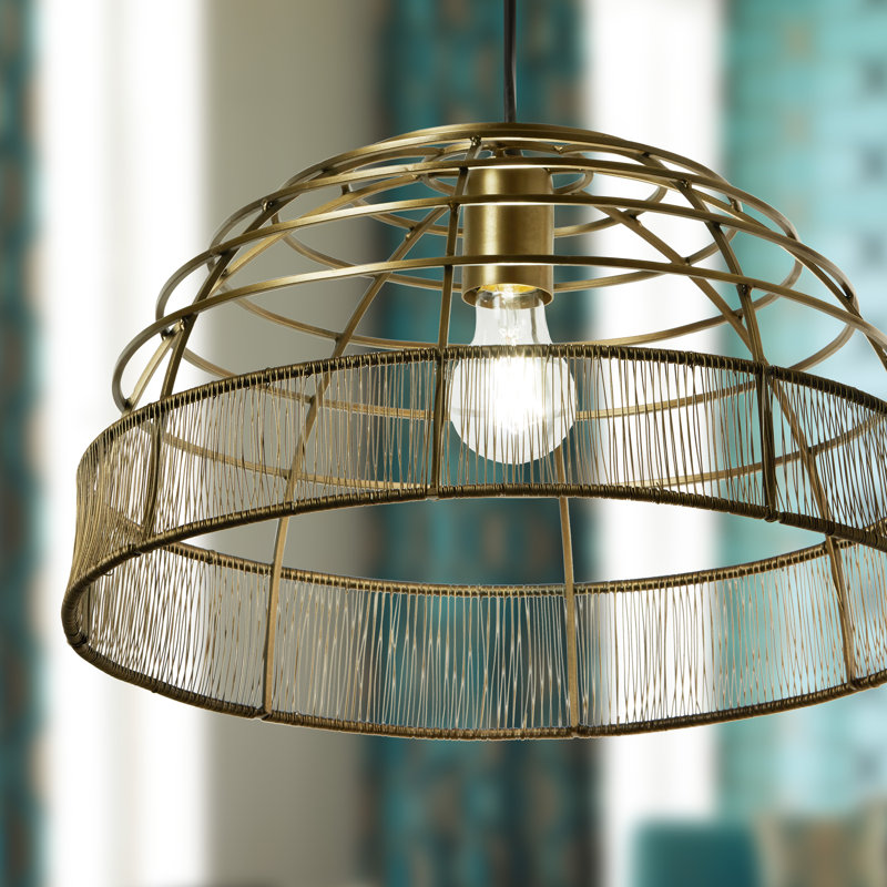 16"W Clara Industrial Gold Dome Shade Pendant
