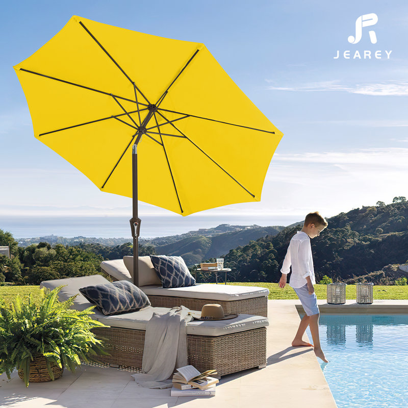 Parasol de marché pour l'extérieur, H 100 po x l 120 po x P 120 po, Marine