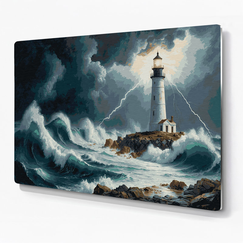 Art mural en métal Sci Fi Coastal, H 12 po x l 18 po