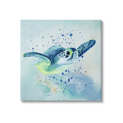" Sea Turtle Underwater Bubbles Splash " by Karen Smith