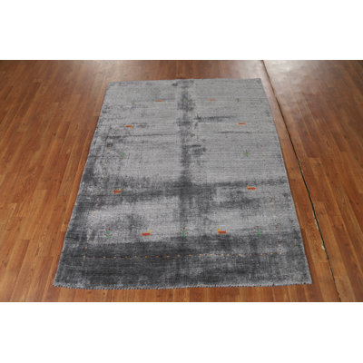 Handmade Grey Gabbeh Oriental Rug 4x6