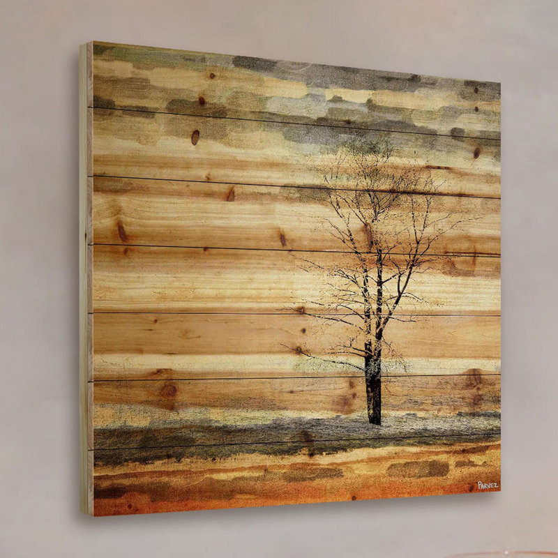 «Landscape & Nature Tree Stands Alone» par Parvez Taj - impression sur bois, H 18 po x l 18 po x p 1,5 po