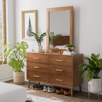 Nevio 6-Drawer Dresser With Mirror