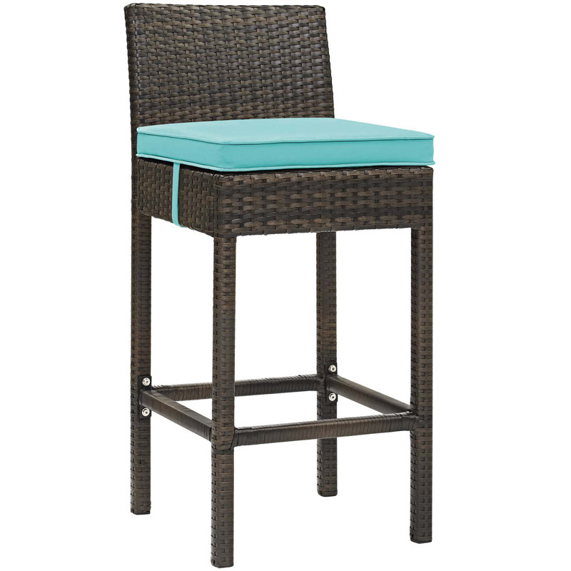 Tabouret de bar Havenside Home Bocabec, Turquoise, Brun