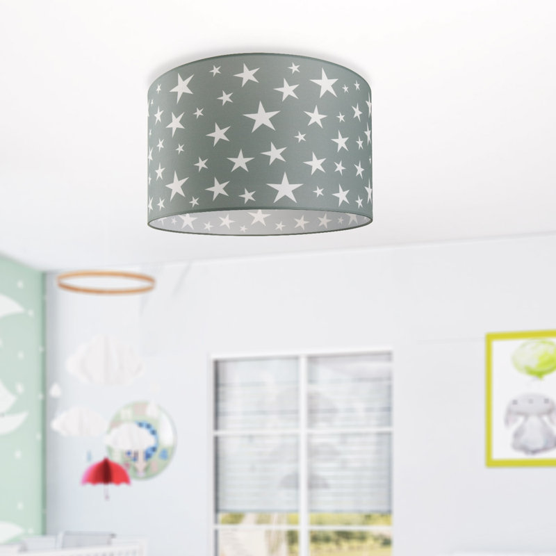 Caudillo Fabric Flush Ceiling Light, Grey