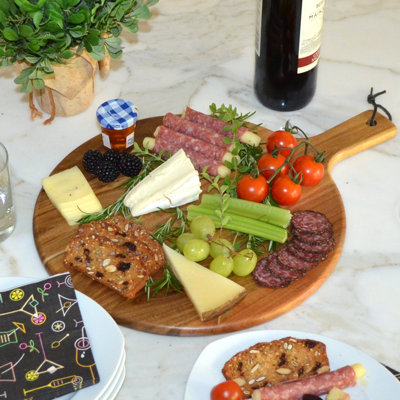 Esenia Acacia Charcuterie Board - 12" Diameter