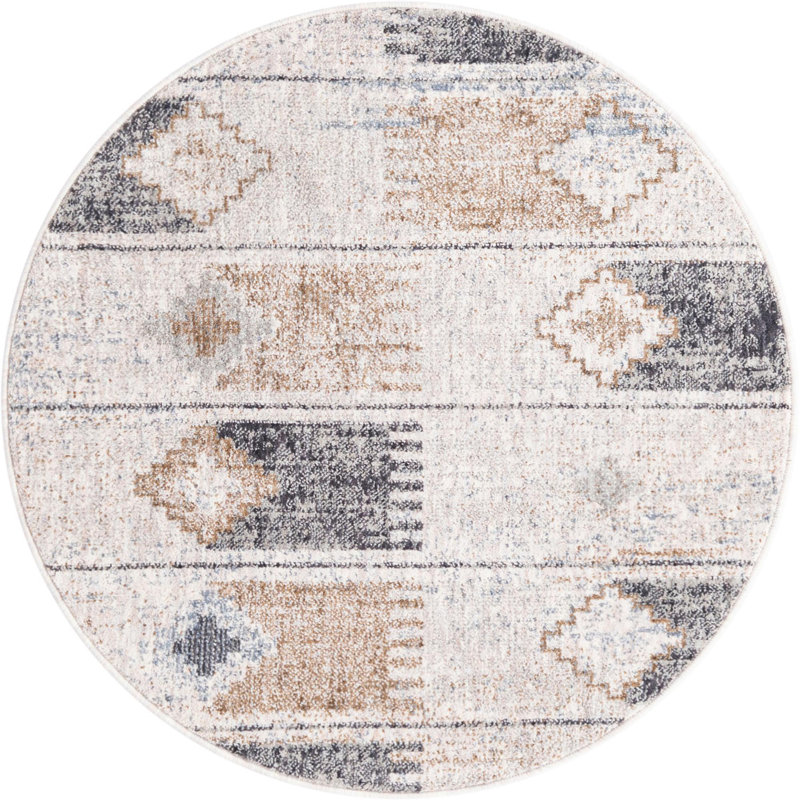 Perlita Geometric Indoor Rug, Round 3'3"