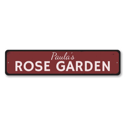 Enseigne en aluminium Rose Garden