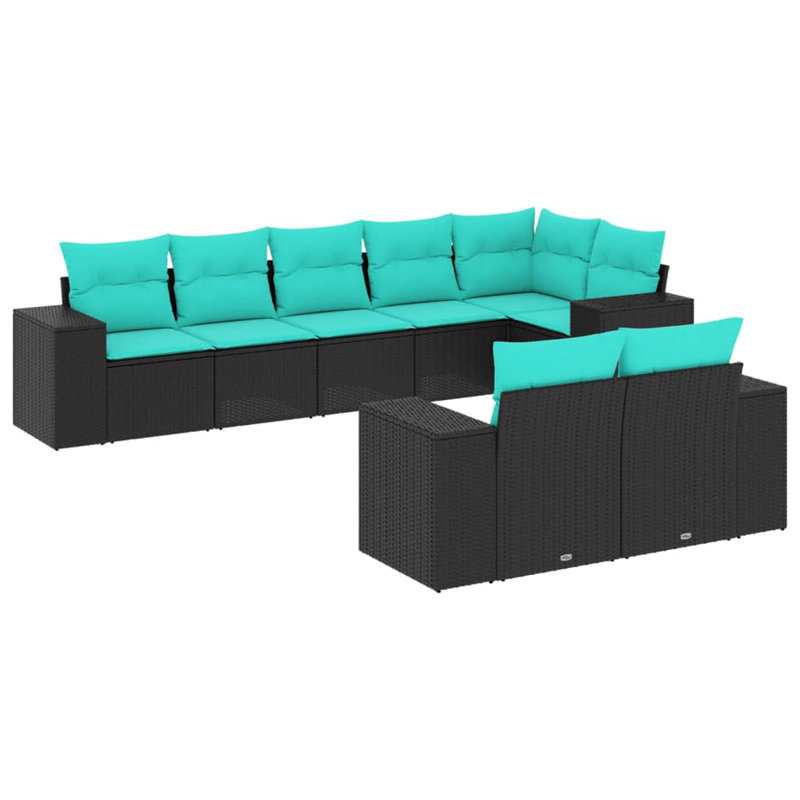 Patio Sofa Set Frame With Cushions, Gray Cushion/Gray Frame