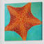 «Orange Starfish», reproduction sur toile tendue-19668931