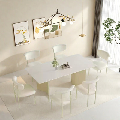 Cream Style Rectangular Dining Table Sets.