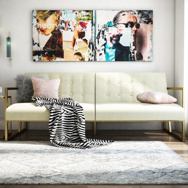 3 Seater Velvet Sleeper, Ivory
