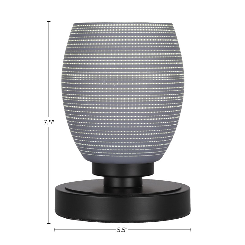 Aneka Accent Lamp Shown With 5" Matrix Glass, Gray, Matte Black